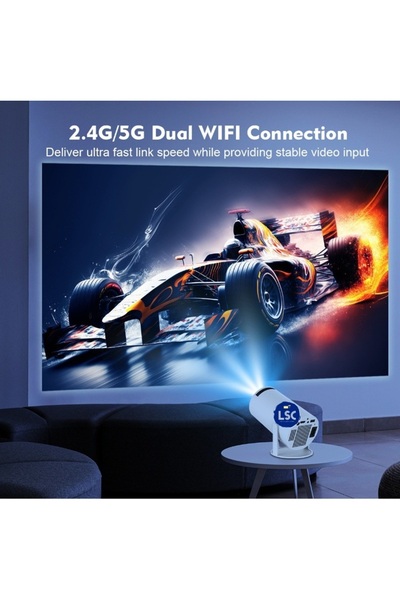 Lsc Videoproiector Smart Portabil HY300 Pro 360, Android 12, Suport Full HD 8K & 4K, Wi-Fi 6