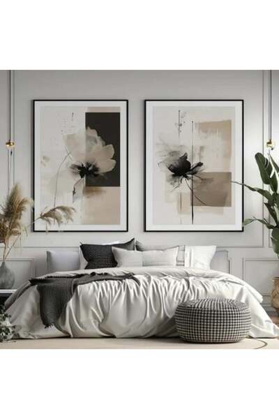 lawhat لوحات فنية تجريدي مطبوعة على قماش الكانفس موديل ( 2586)