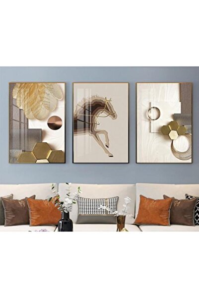 lawhat لوحات فنية مطبوعة خيل على قماش الكانفس موديل (2668)