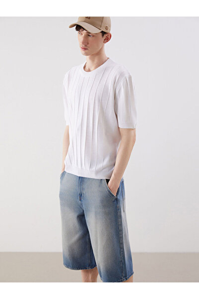 LC Waikiki Strickpullover für Herren mit Rundhalsausschnitt und kurzen Ärmeln