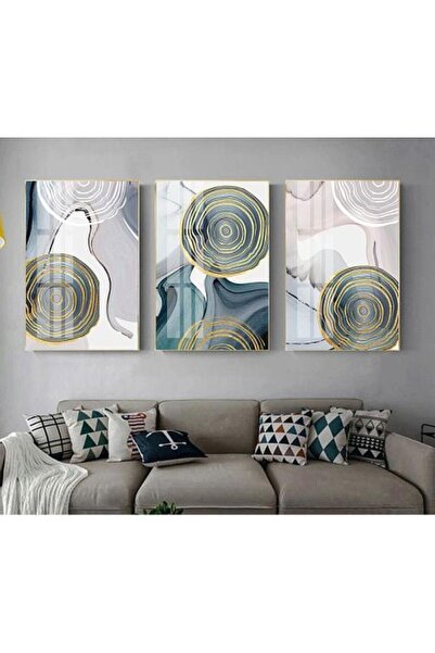 lawhat لوحة زخرفية ذهبية فاخرة حديثة مطبوعة على قماش الكانفس موديل ( 2777)