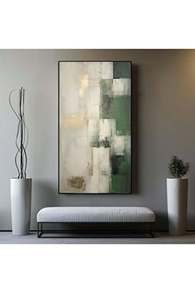 lawhat لوحة ديكور منزلي تجريدية الوان درجات الزيتي والبيج والذهبي مطبوعة على ...