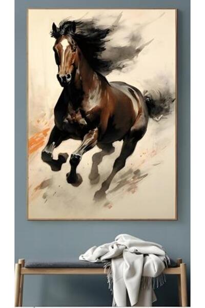 lawhat لوحات فنية خيل مطبوعة على قماش الكانفس موديل ( 2499)