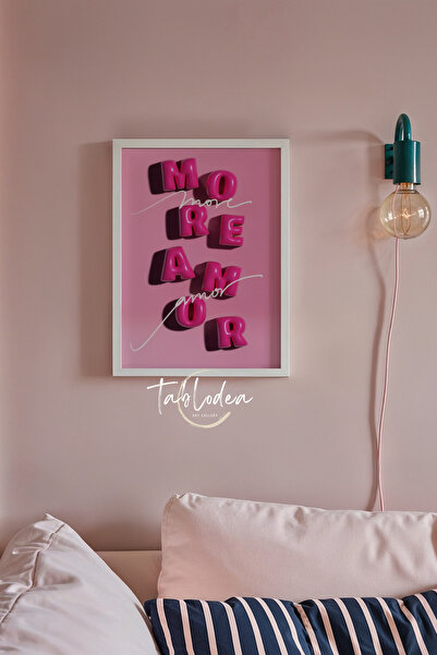 tablodea Mai multă dragoste scrisă Pinterest Tablo TD Tipografie roz Decor mo...