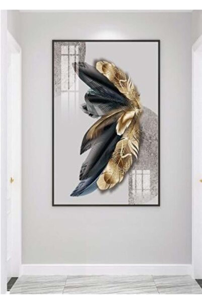 lawhat Luxury wall art featuring light feathers printed on canvas, model (2804)