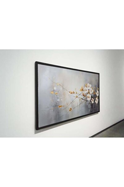 lawhat لوحة ورود خلفية تدرج الرمادي الفاتح مطبوعة على قماش الكانفس موديل (2763)