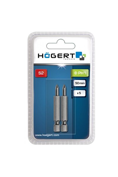 Hogert Set of 2 screwdriver bits, Hogert, hexagonal, PH3, 50mm