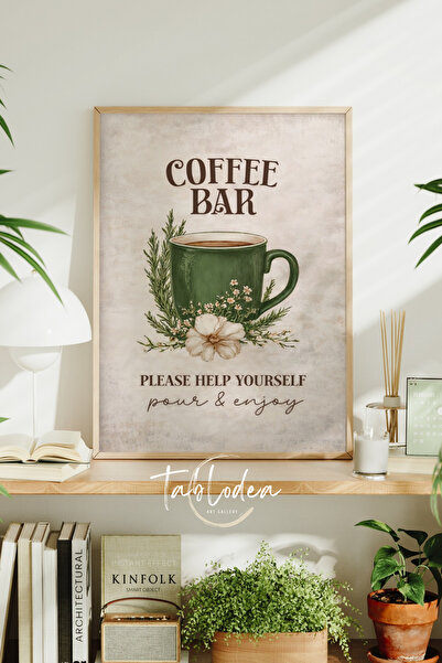 tablodea Pinterest Vintage Tarz Coffee Bar Yazılı Kahve Köşesi Tablosu TD Mut...
