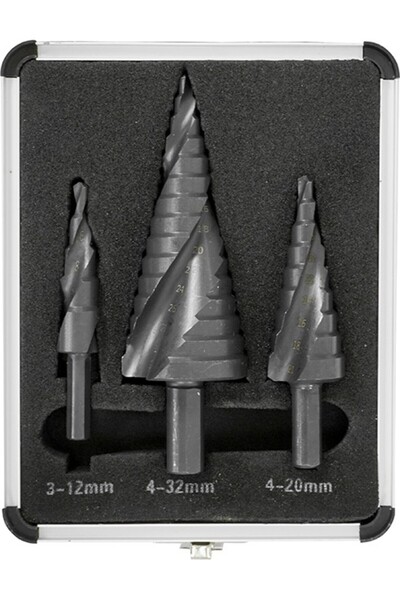 VERKE Set of 3 metal drill bits, tapered in steps 4-32 mm, Verke, V05052