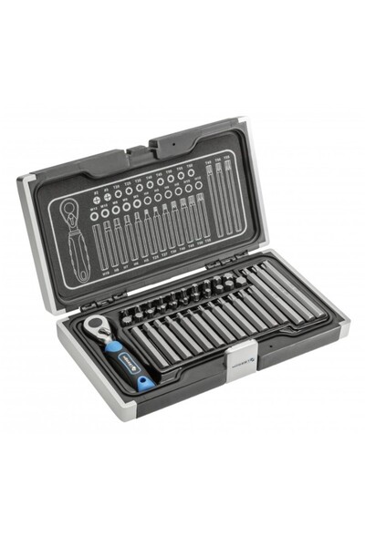 Hogert Screwdriver bit set, Hogert, with ratchet, S2 steel, 37 pcs