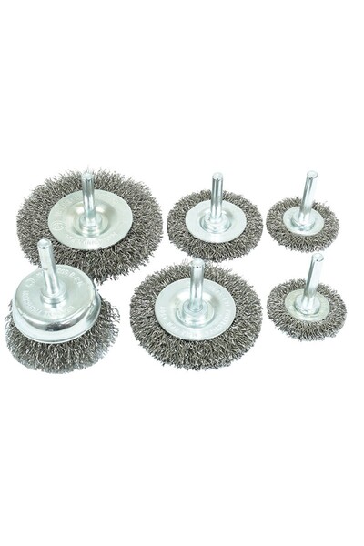 VERKE Stainless steel brush set, for drill 6 pcs, Verke, V05260