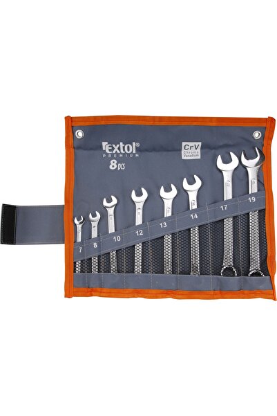 Extol Premium Set chei combinate 8 buc 7-19mm, EXTOL PREMIUM, 6319, CrV, kit
