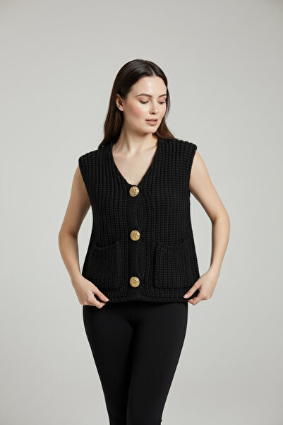 mahira collection 3 Button Thessaloniki Knit Women's Knitwear Vest