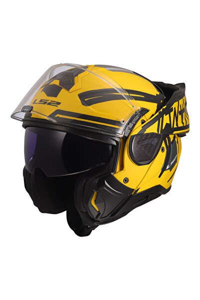 LS2 Advant 2 Tape Mat Sarı-Siyah Çene Açılır Motosiklet Kaskı