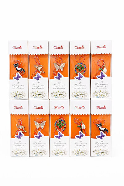 OEM Set of 24 Martisor Brooches, 13x4 cm, mixed patterns, March 1st Gift for ...