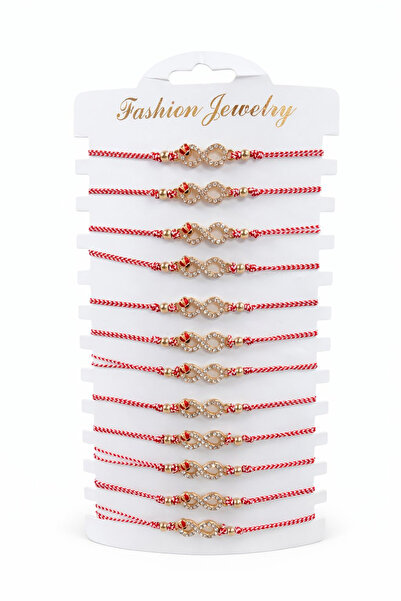 OEM Set de 12 brățări Mărțișor reglabile, Infinit cu buburuză, cadou de 1 Martie