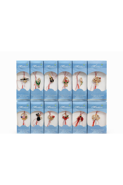 OEM Set de 24 broșe Mărțișor, 13x4 cm, modele mixte, cadou de 1 Martie pentru...