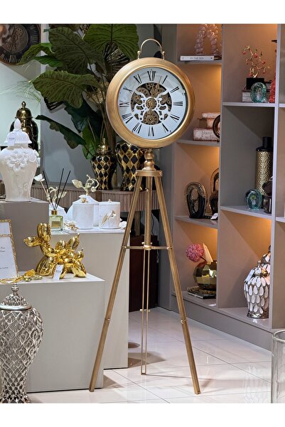 YASAR CONCEPT Monarque Metal Çarklı Tripod Ayaklı Saat