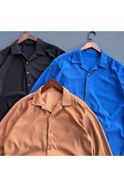 Beylerce 3 Pieces Corded Fabric Fabric Draped Shirt