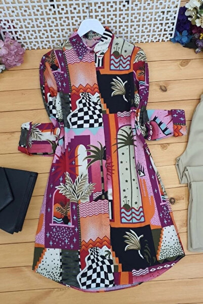 nedo7 Printed Long Tunic -Orange