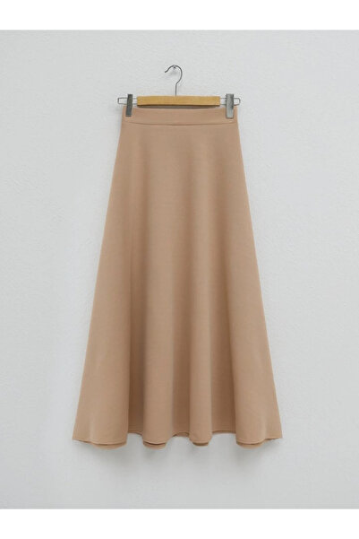 nedo7 تنورة من قماش الكريب الليكرا المستورد - مينك