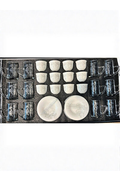 Generic 36-piece teacup set – luxurious white details