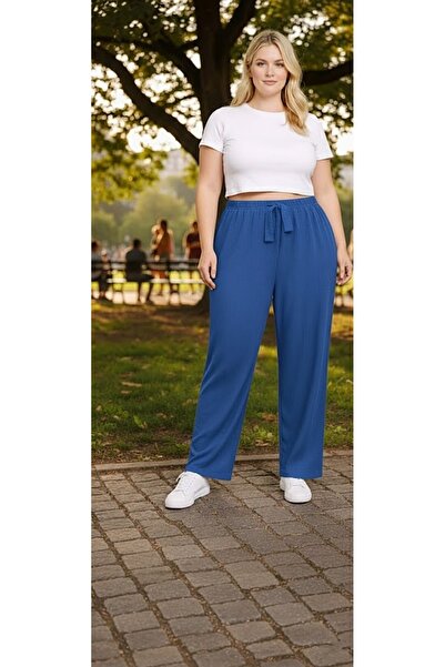 THEBEK Women's Oversized Wrinkled Pants – Lightweight Fabric, Comfortable Fit