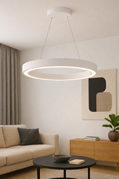 dizano Modern Halka LED Aydınlatma 60cm 4000K Günışığı, Salon ve Ofis, Sıva Ü...