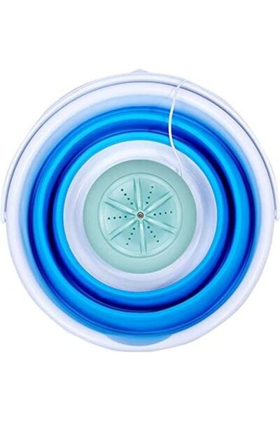 Generic Folding Bucket Washing Machine Portable Turbine Washer USB Laundry Cl...