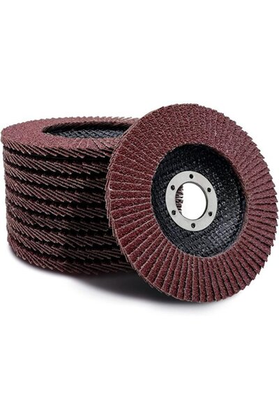 YEB Flap Disc Metal Wood Sandpaper 60 Grit 10 Pieces 115x22 mm