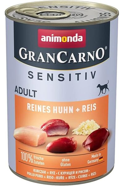 Animonda Gran Carno Sensitive Tavuk Etli ve Pirinçli Yetişkin Köpek Konserves...