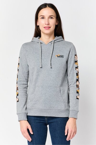 Vans هودي نسائي بأكمام طويلة مزين بنقوش زهور ثلاثية الألوان وشعار ماركة تجاري...