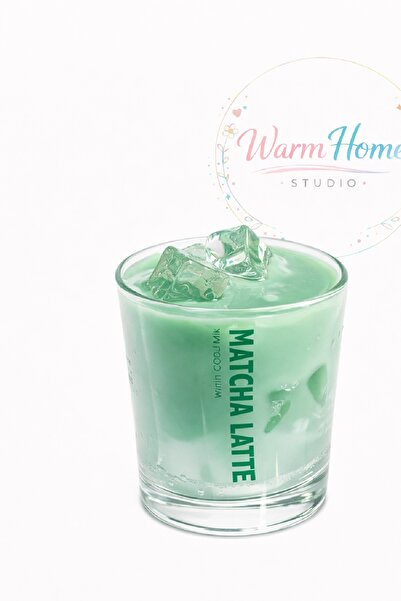 WarmHome Studio Warm Home Studio Matcha Aromalı Jel Mum | Yeşil Dekoratif Bar...
