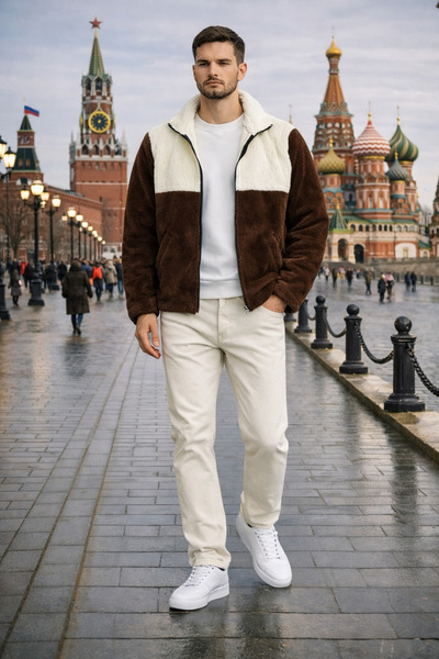 tiggirmoda Оверсайз-куртка з повним застібкою-блискавкою та джинси, комплект ...