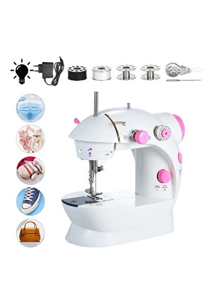 Generic ماكينة خياطة صغيرة قابلة للتعديل بسرعتين وخيطين، محمولة، كهربائية، من...