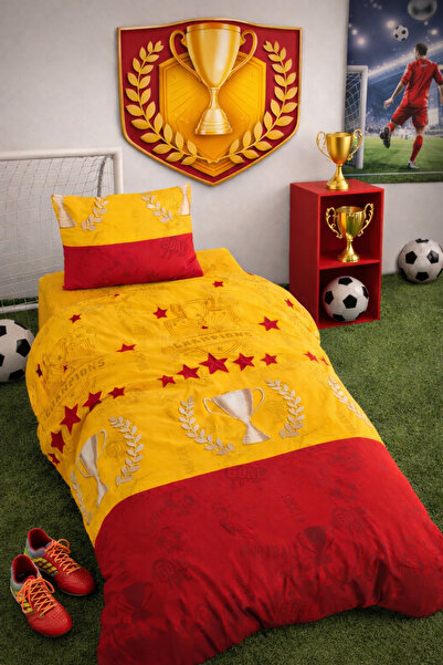 Almira Champions Gold Football Themed Single Duvet Cover Set |   Sleeping Set...