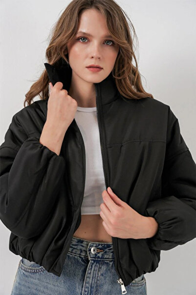 nedo7 Black Oversized bomber puffer jacket 5124