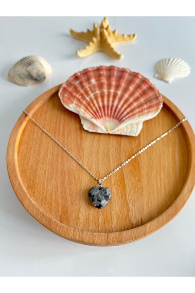 fiorentaş Spektrolit Kalp Uçlu Doğal Taş Çelik Kolye