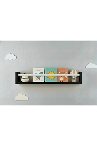 EGN WOODS 40X9X1 Black Mdf Baby Room Organizer Children's Room Montessori Edu...