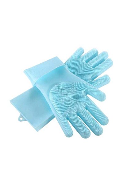 Generic قفازات تنظيف سيليكونية زرقاء اللون، آمنة للاستخدام