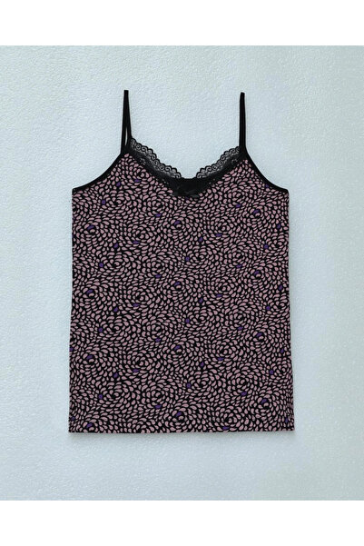 nedo7 Lace Patterned Tank Top with Rope Straps - Powder