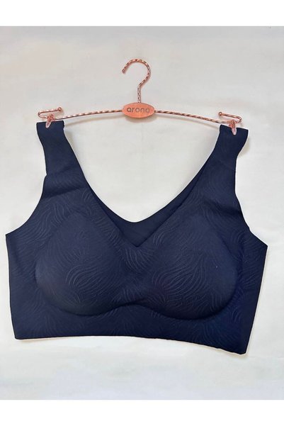 HAMA LOVE Women's Black Laser Cut Padded Sports Bra