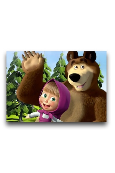 OEM Pictură pe pânză 50x70cm, Masha și Ursul 2