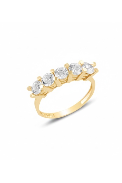 Silwera 5 Taş Yüzük 925 Ayar Gümüş