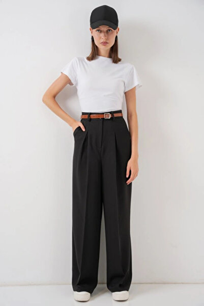 nedo7 High Waist Palazzo Pants 30051 - Black