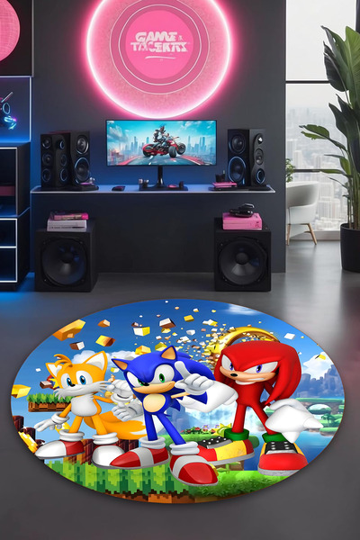 Reyhani Sonic Yuvarlak Desenli Kaymaz Taban Makinede Yıkanabilir Banyo Gamıng...