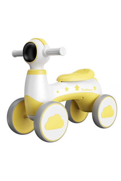 OEM Bicicleta de echilibru, fara pedale,cu 4 roti ,cu muzica si lumini,galben