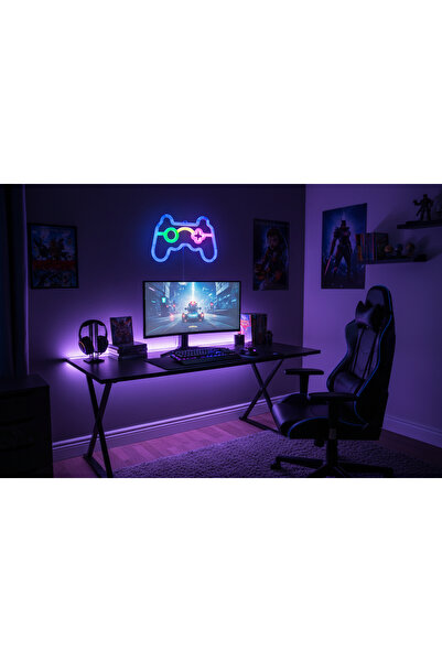 Eğlence Arenası Oyun Konsolu - GamePad Neon Lamba 🎮⚡