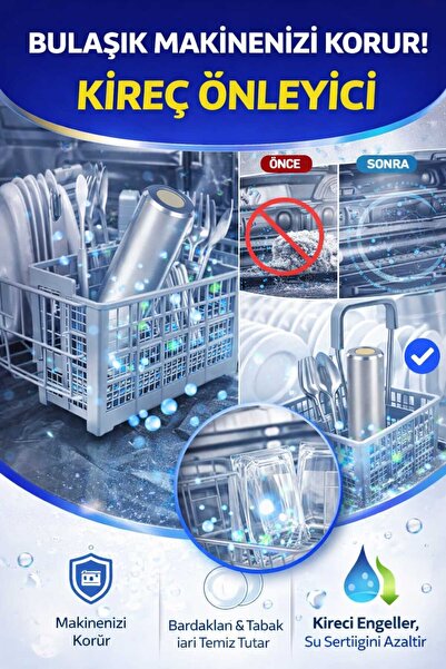 UYDEE Bulaşık Makinesi Manyetik Kireç Önleyici Kireç Çözücü Bardak Çizdirmez ...