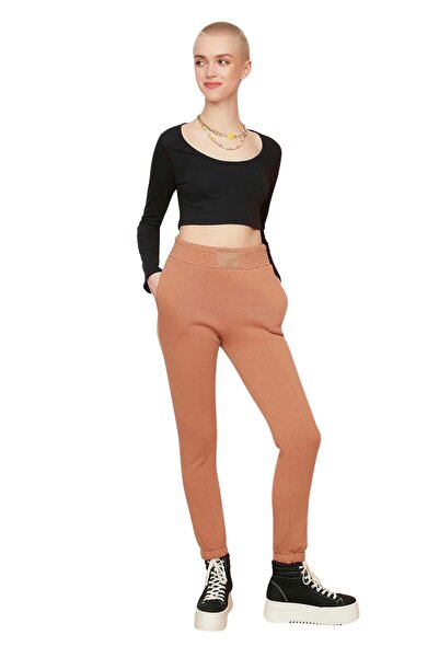 Trendyol Generic Women's sports pants, feather model, Trendyol, brown
